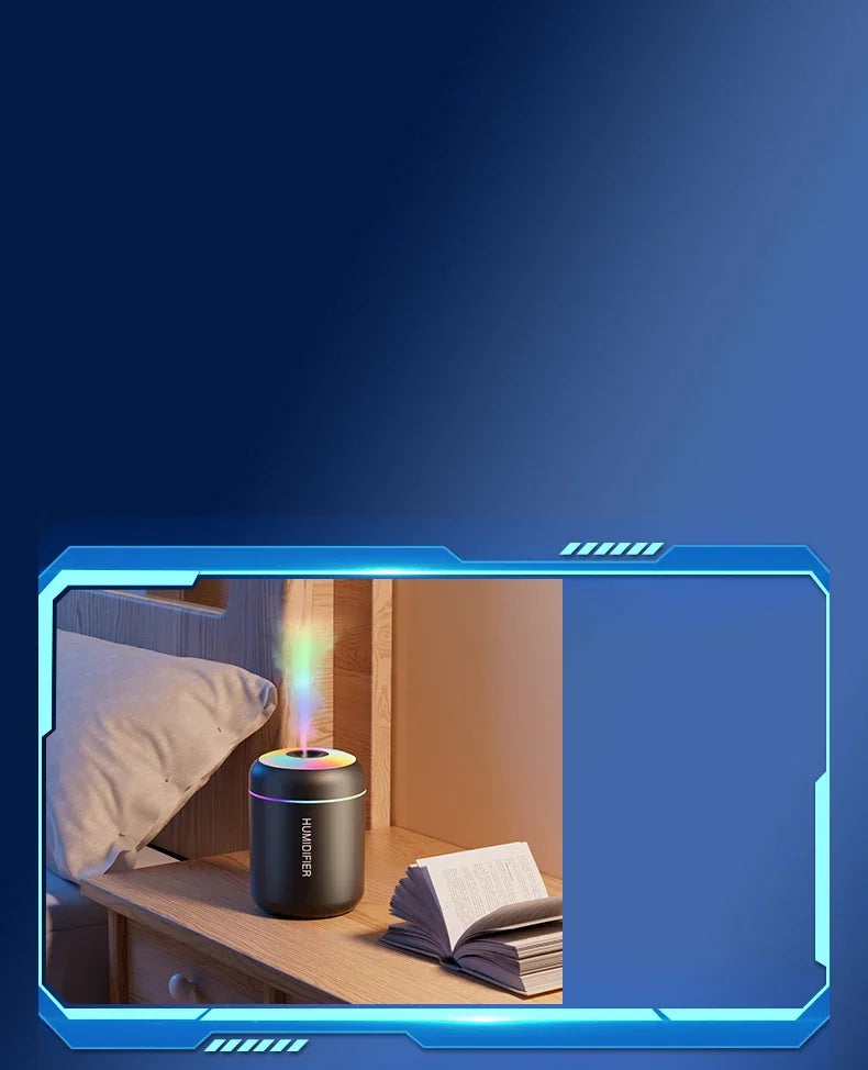 Mini Air Humidifier USB Electric Maker with LED Lights – For Car, Home & Bedroom