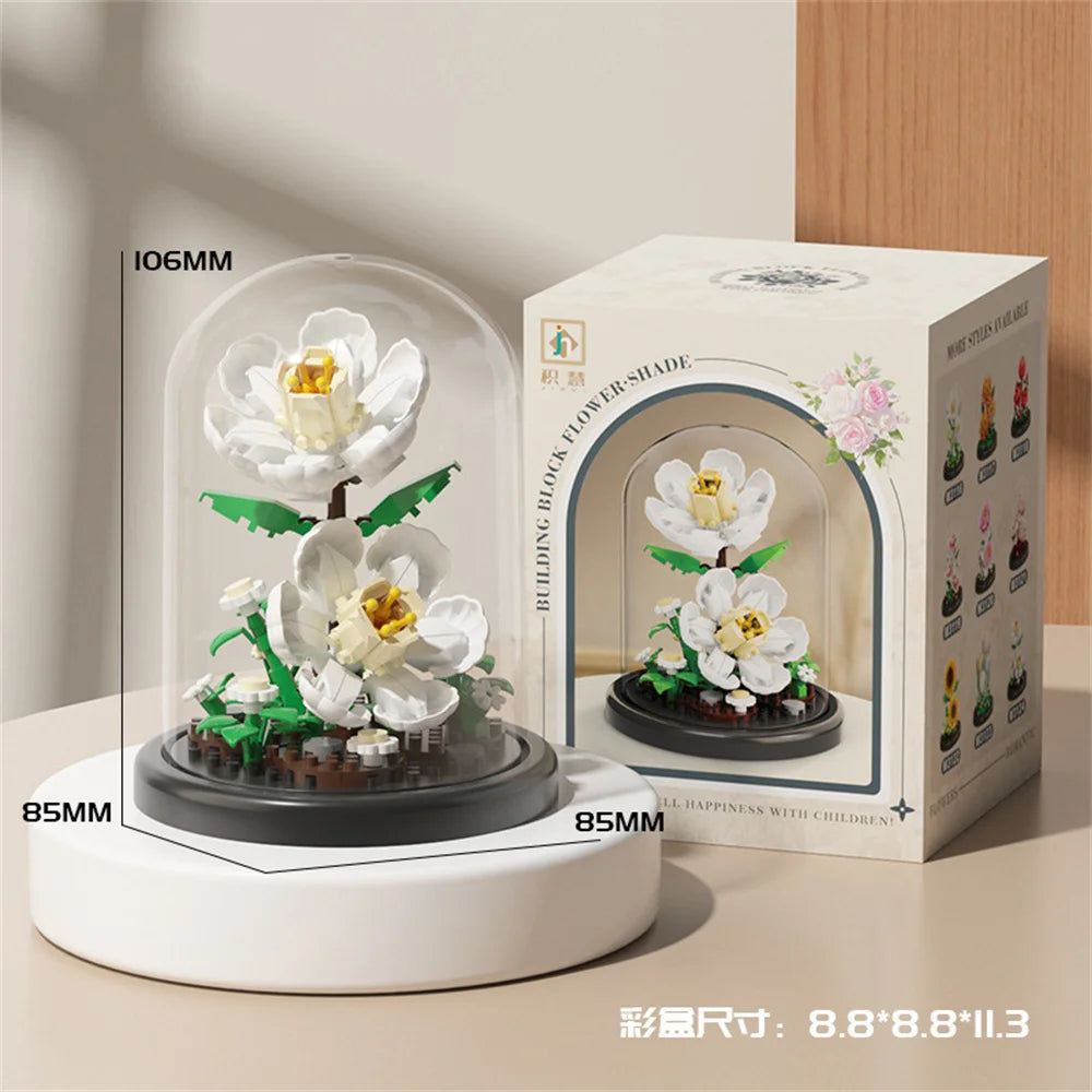 GiftšEternal Flower Bouquet ā Bonsai Potted Plant, Micro Artificial Flowers for Birthday Gift