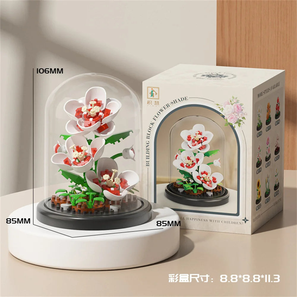 GiftšEternal Flower Bouquet ā Bonsai Potted Plant, Micro Artificial Flowers for Birthday Gift