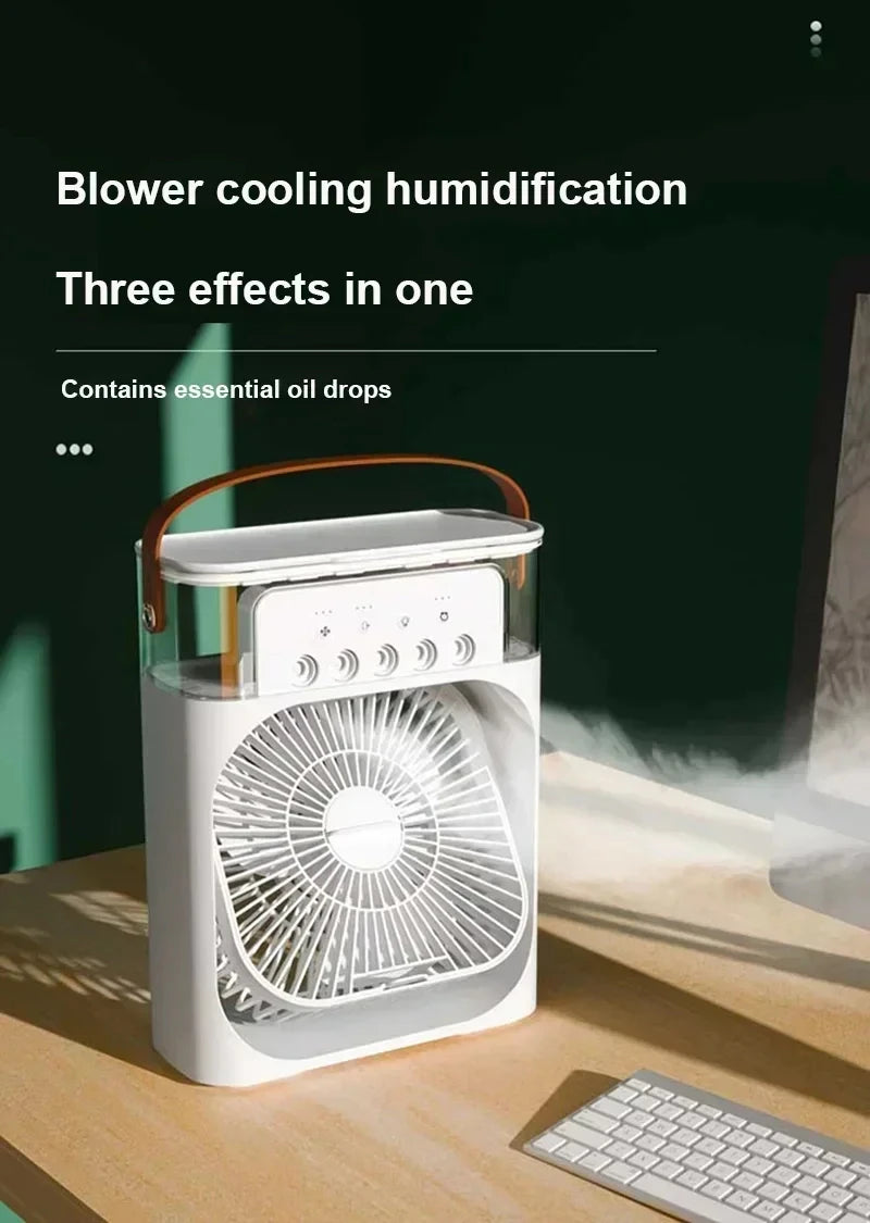 Hot Sale ๐3-in-1 Mini Fan Air Conditioner โ Portable Cooler, Humidifier & LED Night Light
