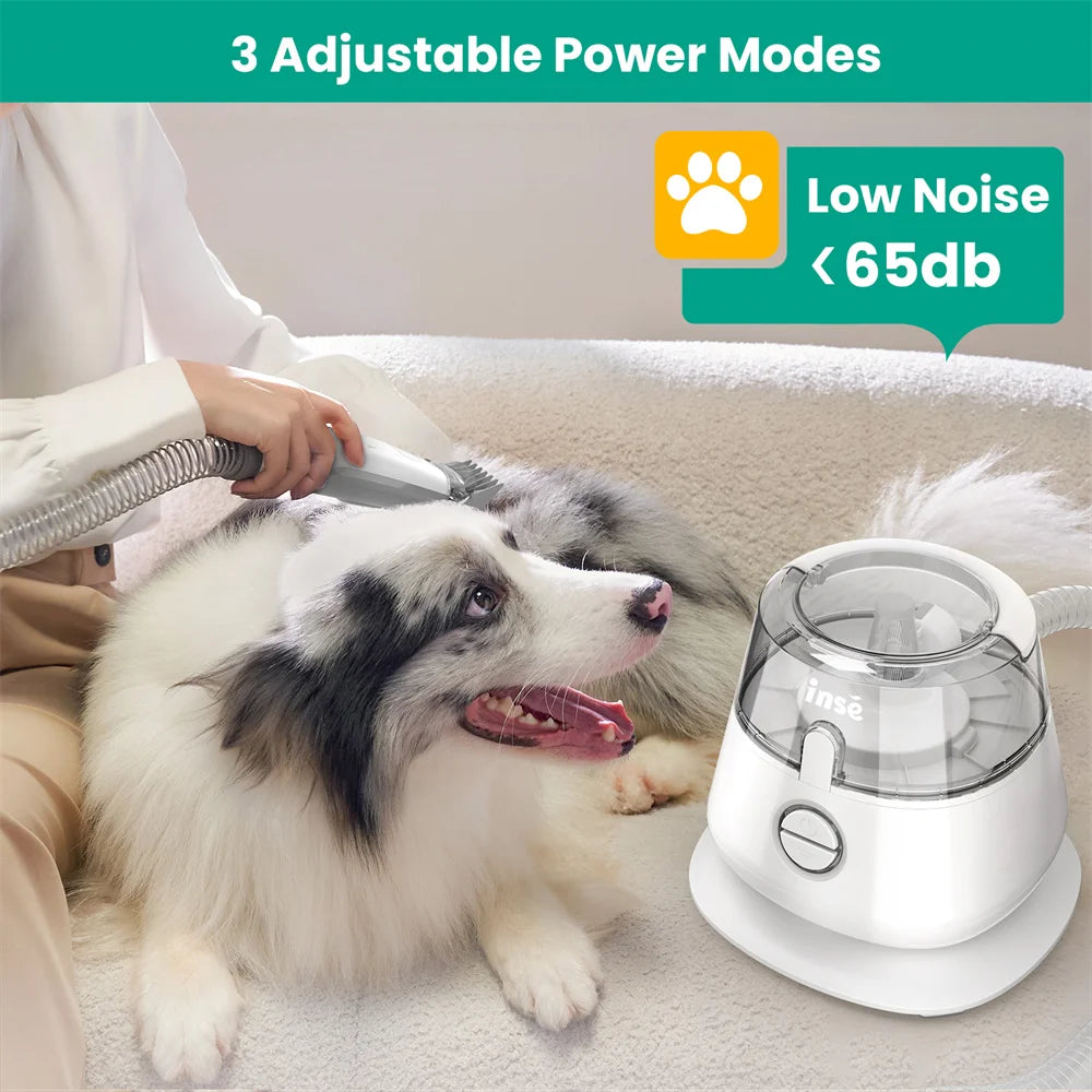 🔥INSE P20 Dog Grooming Vacuum Kit – Pet Hair Vacuum with 5 Tools & 2L Large Capacity
