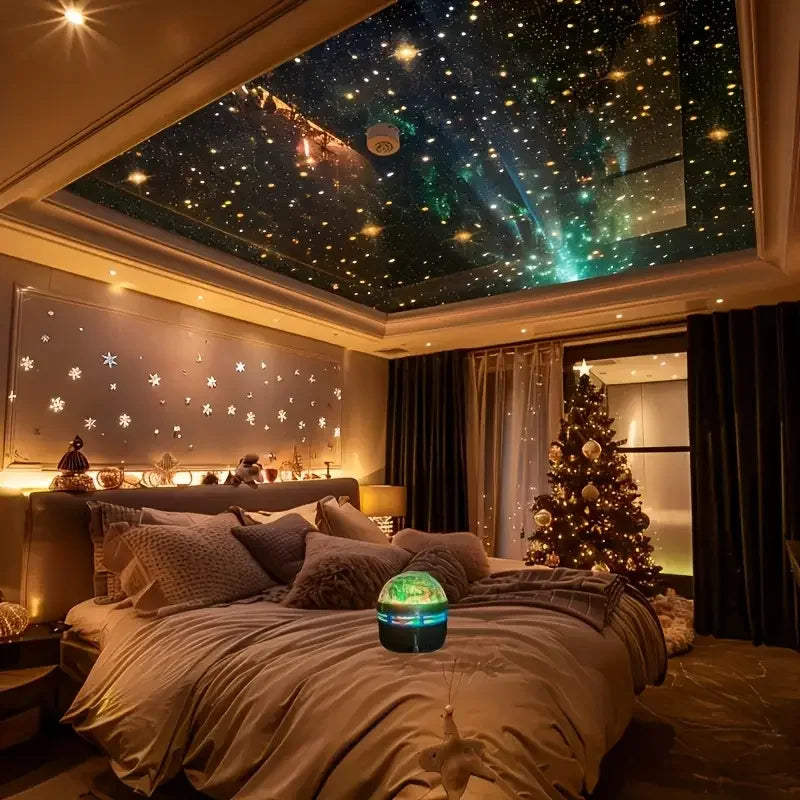 Aurora Borealis Starry Sky Projector – LED Night Light with Remote & 7 Lighting Effects