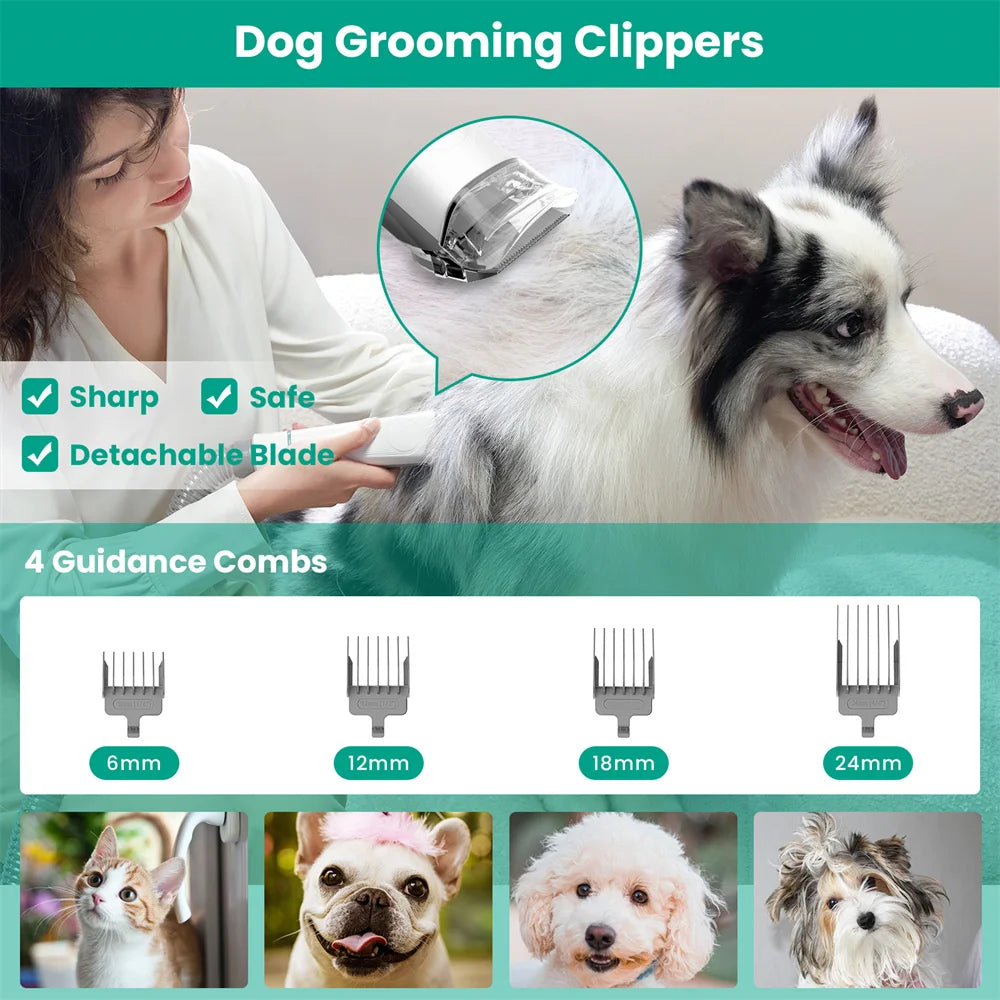 🔥INSE P20 Dog Grooming Vacuum Kit – Pet Hair Vacuum with 5 Tools & 2L Large Capacity