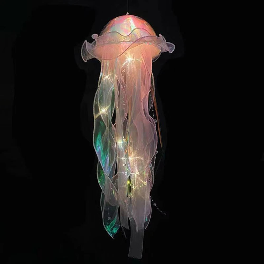 Gift🎁5pcs Jellyfish Bedroom Light Lamp – Ribbon Bead Light for Children’s Room Decor