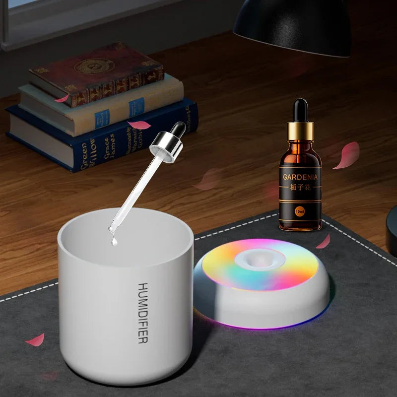 Mini Air Humidifier USB Electric Maker with LED Lights – For Car, Home & Bedroom