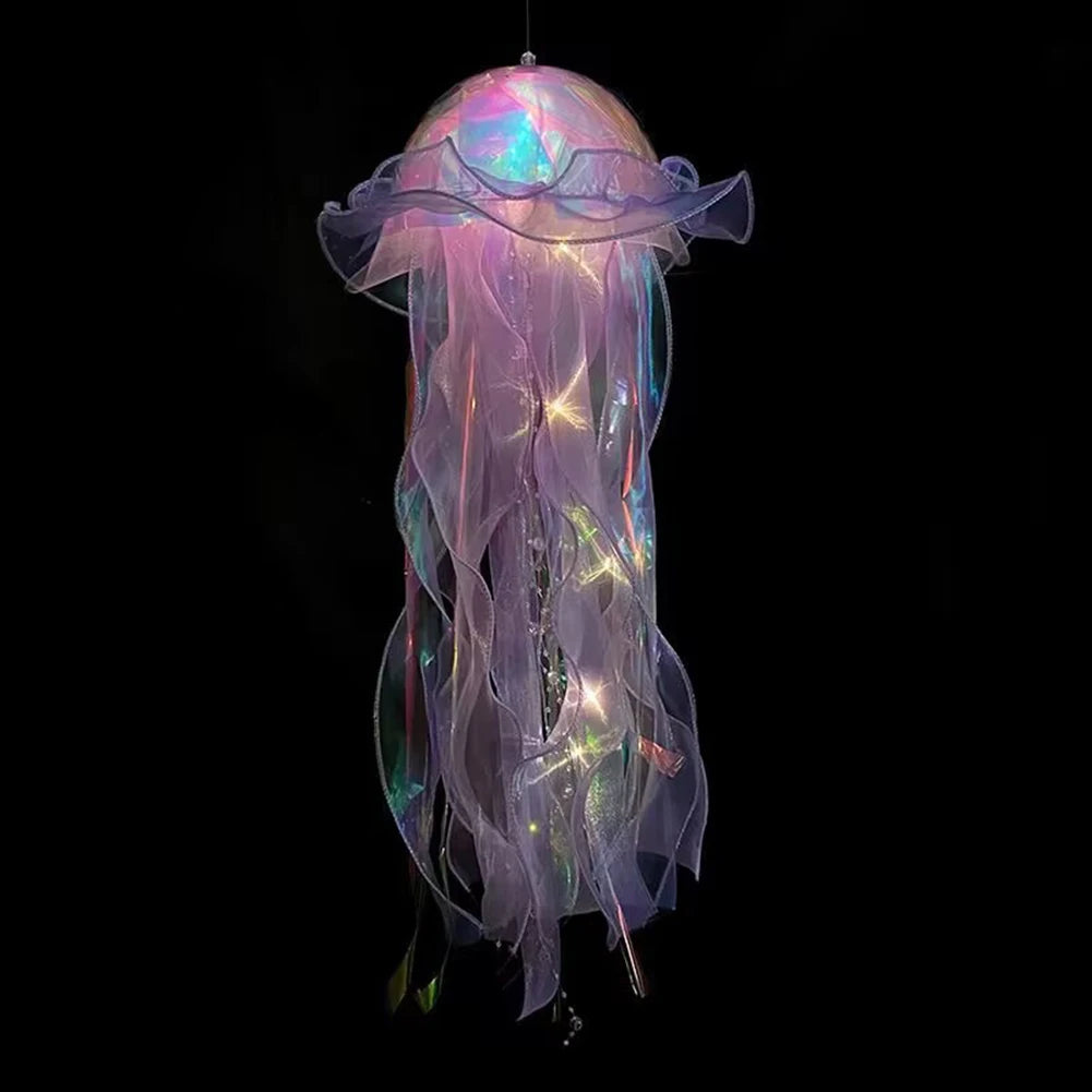 Gift🎁5pcs Jellyfish Bedroom Light Lamp – Ribbon Bead Light for Children’s Room Decor