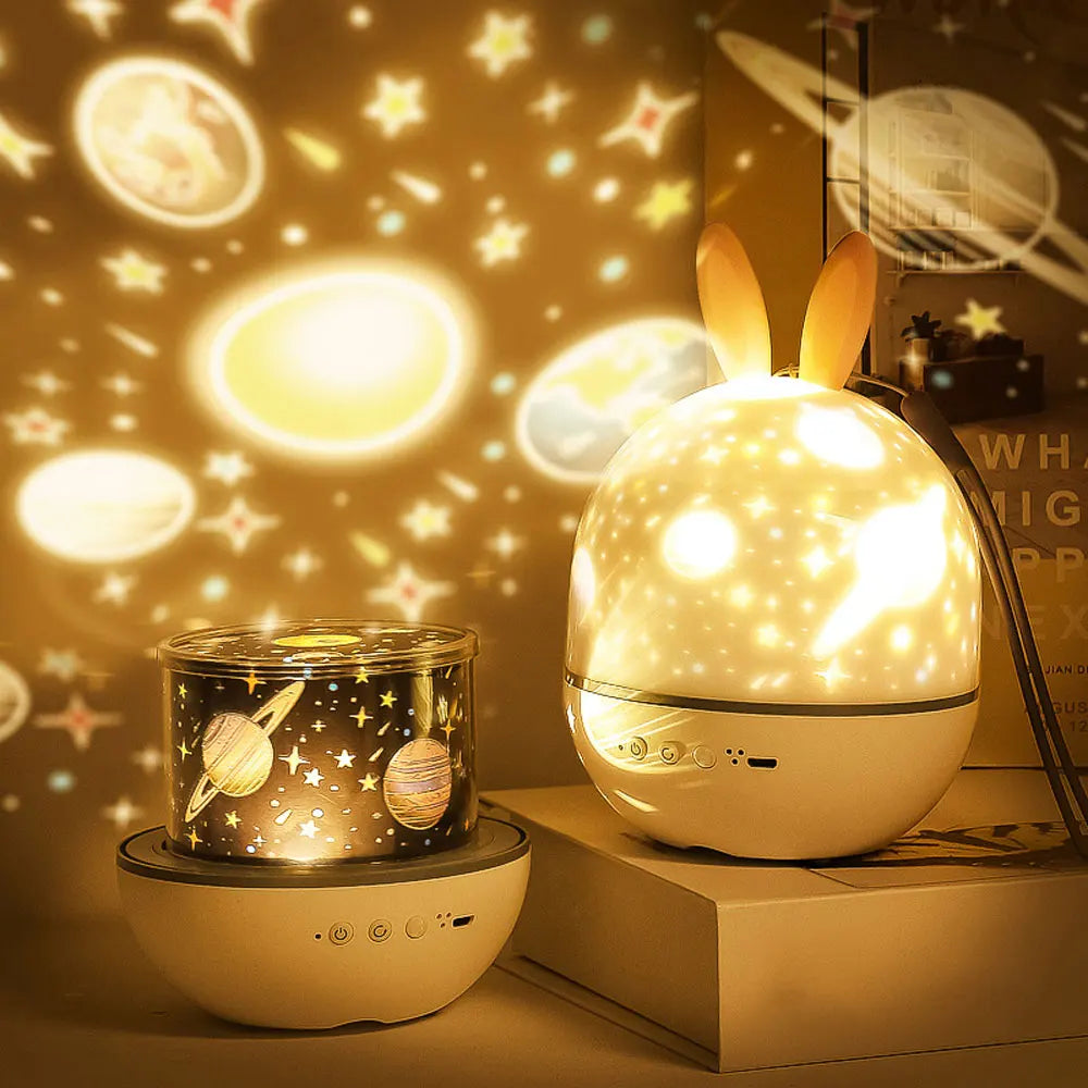 Rabbit Fairy Projection Night Light – Multi-Scene LED Projector for Kids & Bedroom Decor