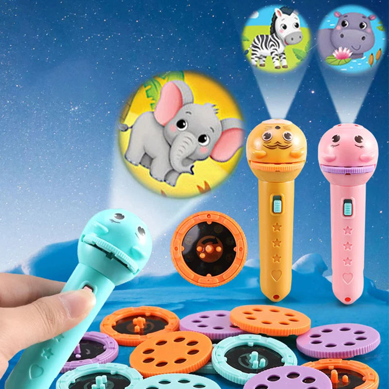 Holiday Gift 🎁Children’s Luminous Projection Flashlight – Fun Cartoon Pattern Toy for Early Education & Holiday Gift