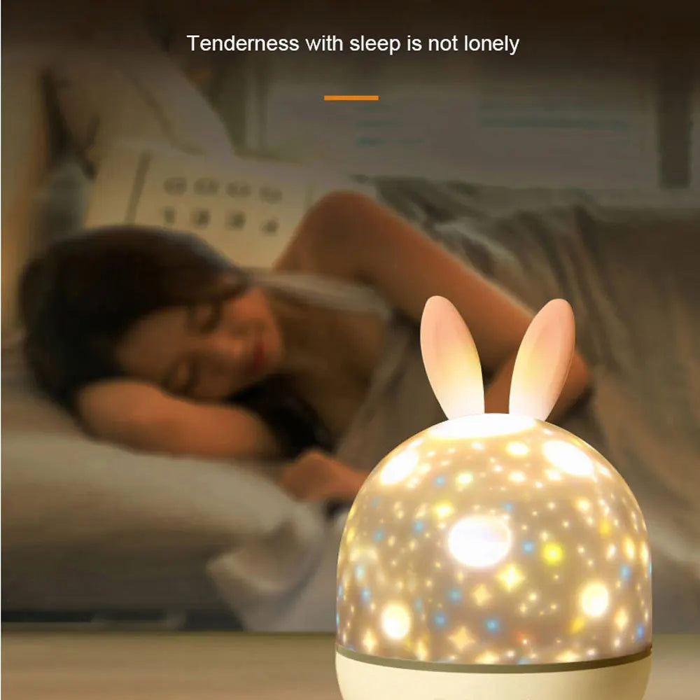 Rabbit Fairy Projection Night Light – Multi-Scene LED Projector for Kids & Bedroom Decor