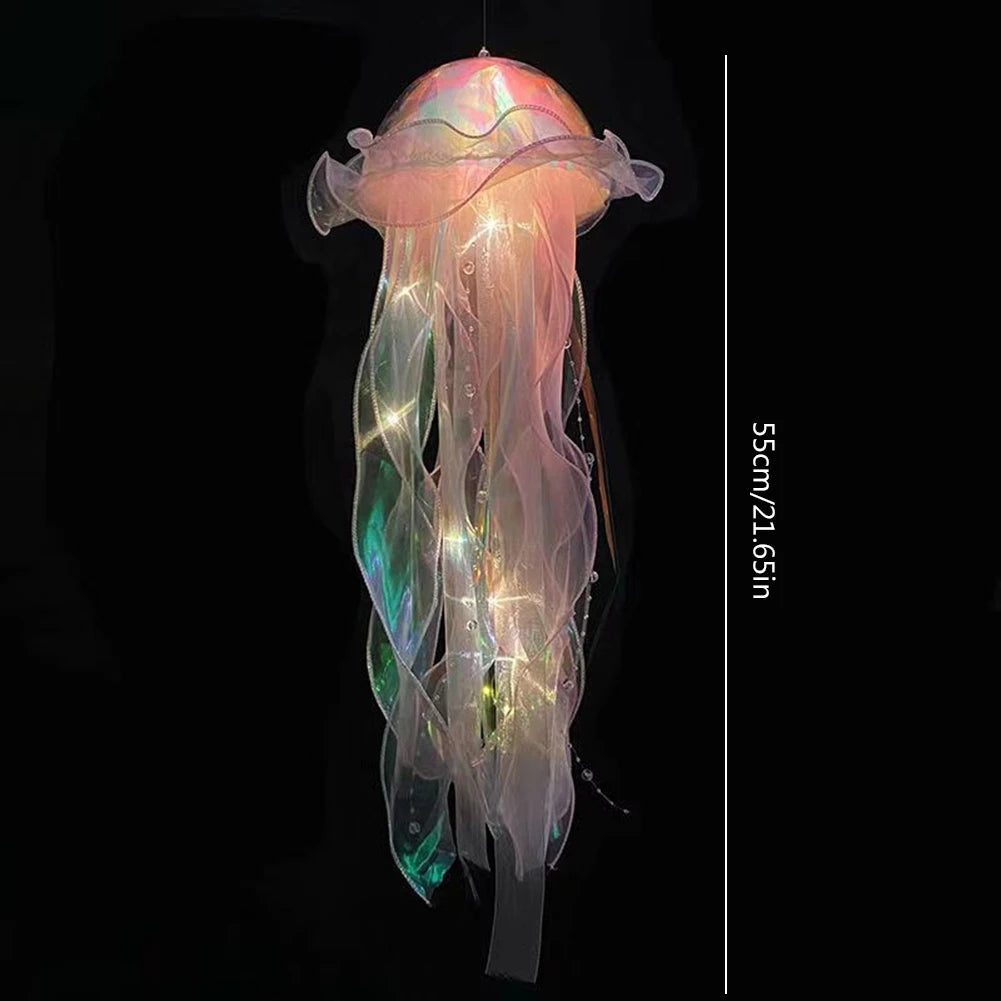 Gift🎁5pcs Jellyfish Bedroom Light Lamp – Ribbon Bead Light for Children’s Room Decor