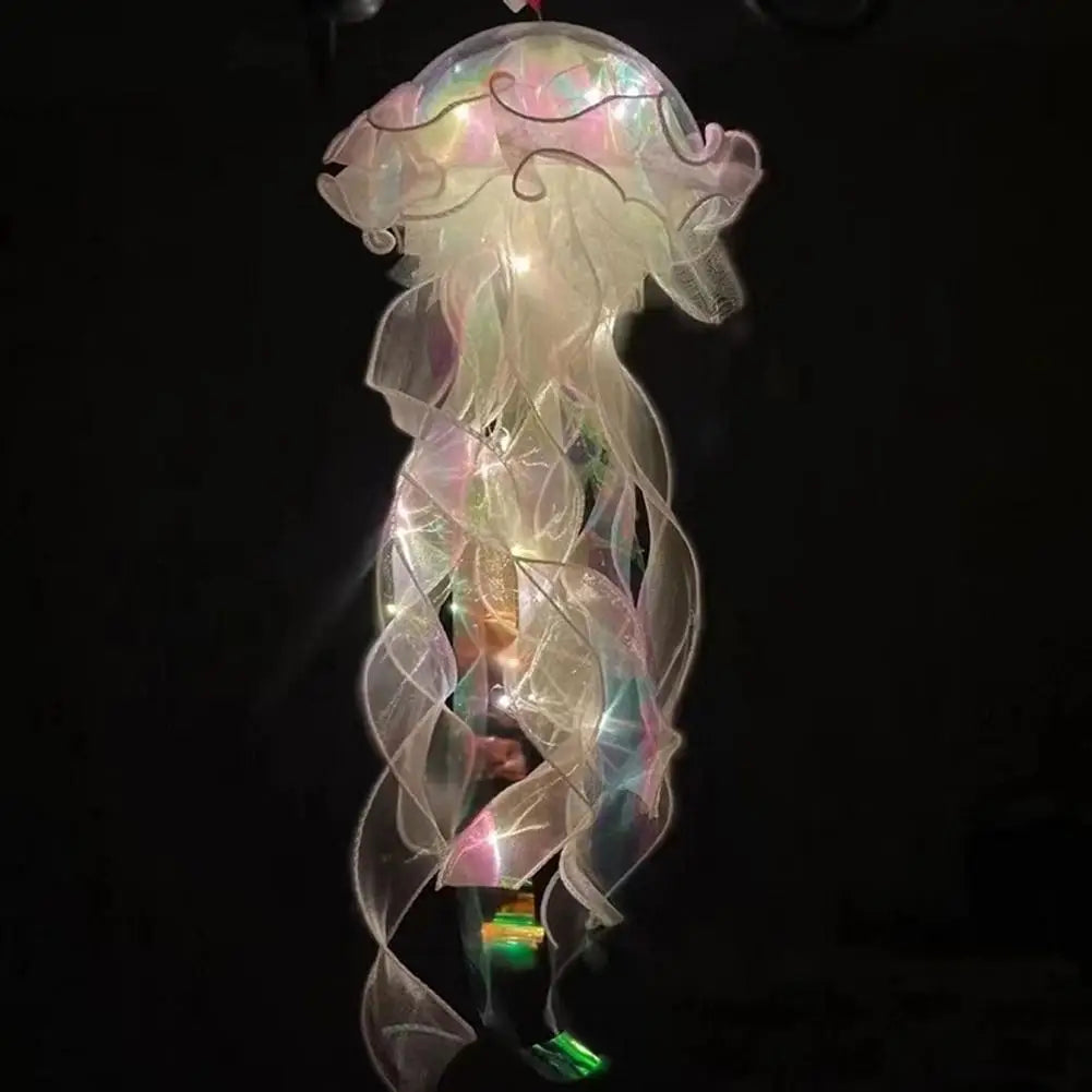 Gift🎁5pcs Jellyfish Bedroom Light Lamp – Ribbon Bead Light for Children’s Room Decor