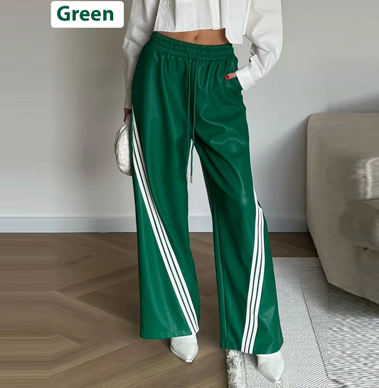 Top offer: Clacive Elegant Straight PU Leather Pants for Women